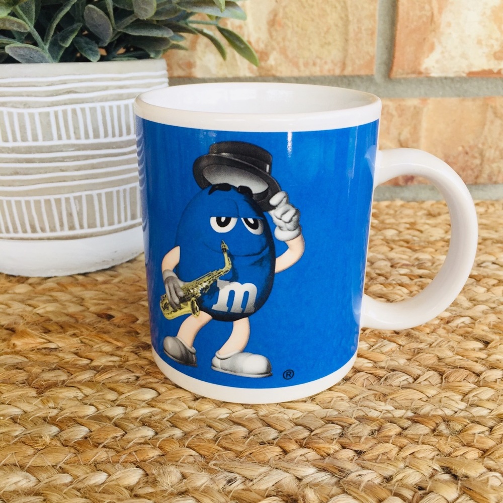 Blue Candy M&M Saxaphone Character Mug.